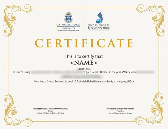 Sample certificate