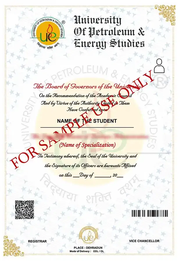 Sample certificate