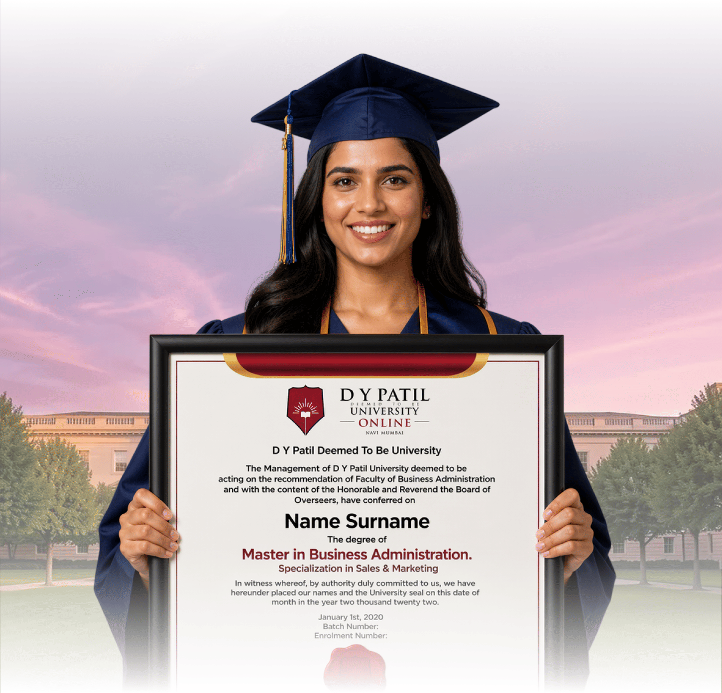 Sample online degree certificate