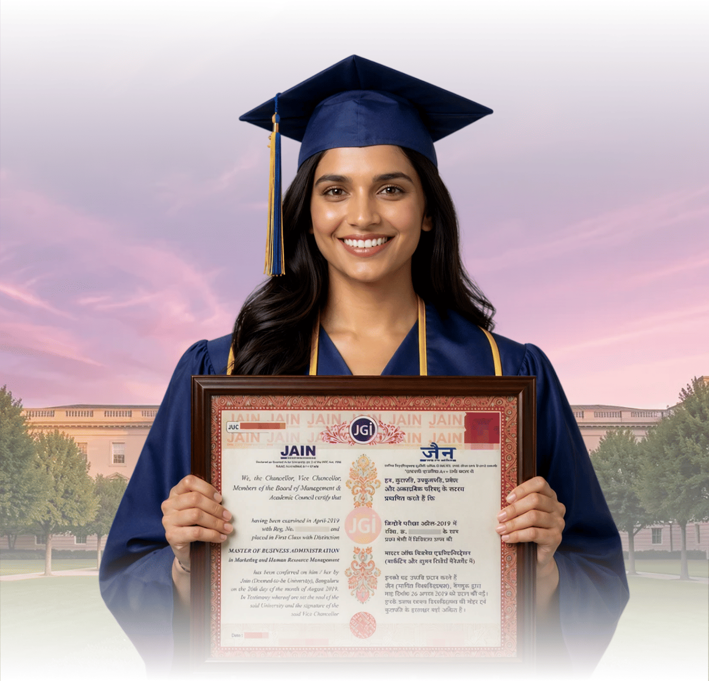 Sample online degree certificate