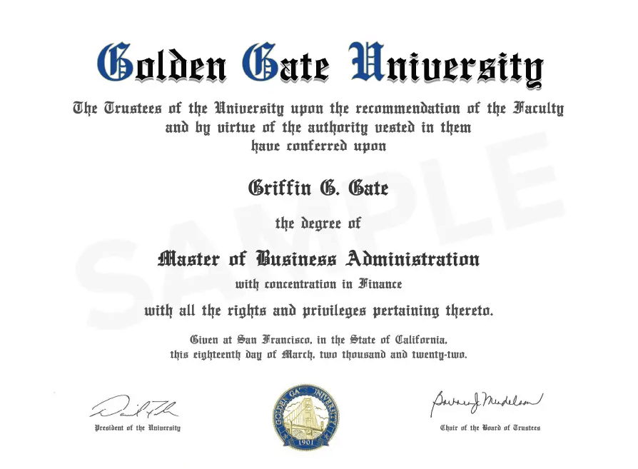 Sample certificate